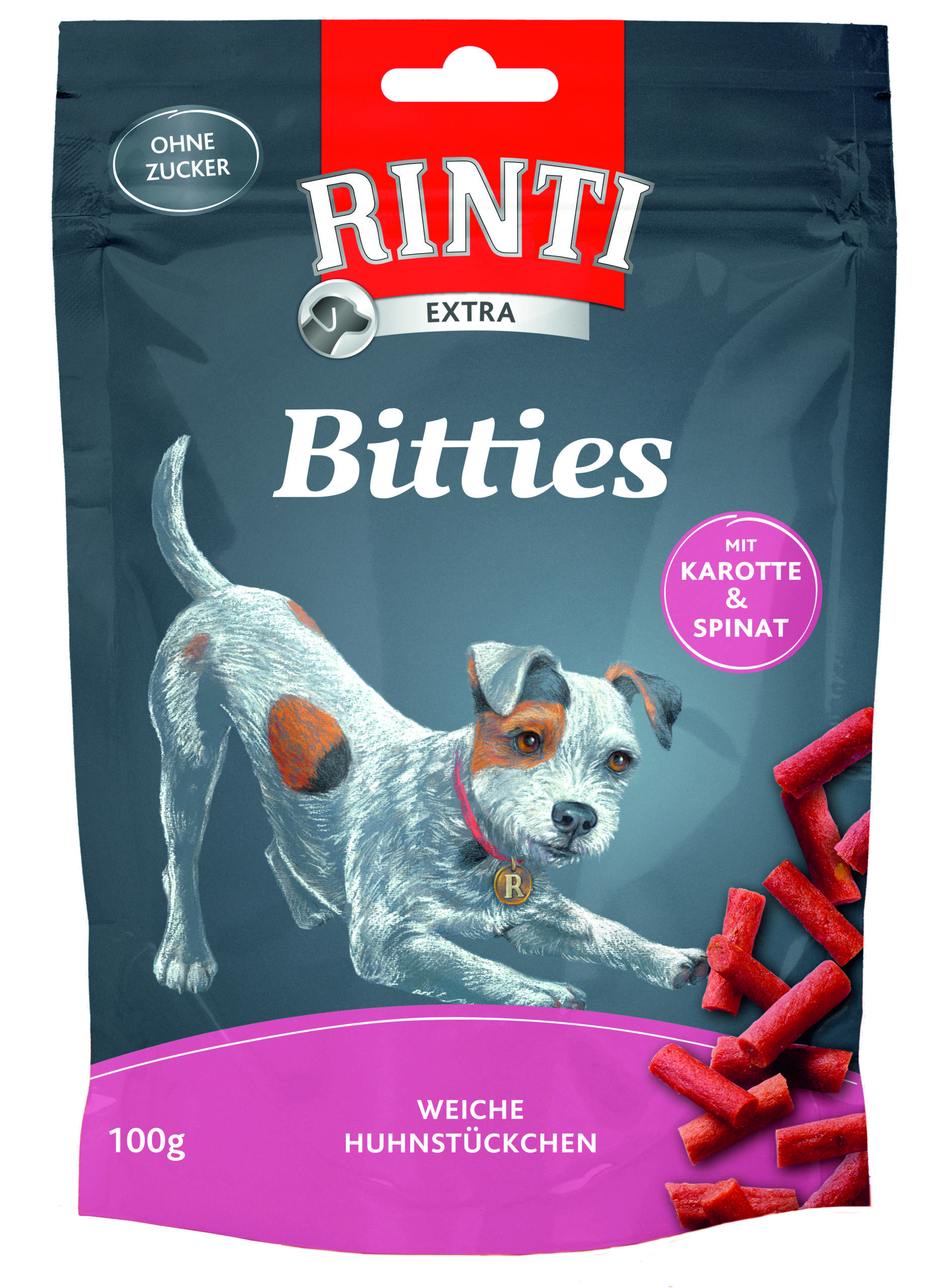 Rinti Bitties Huhn mit Karotten & Spinat 100g