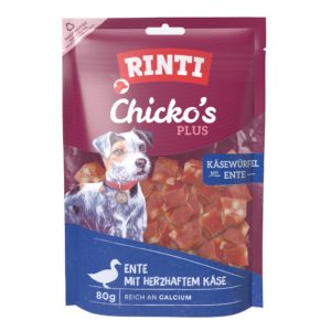 Rinti Chicko Plus Käsewürfel mit Ente 80g