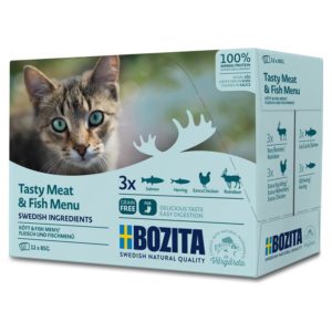 Bozita Fisch & Fleisch-Menü Häppchen in Soße 12x85g