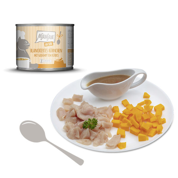 Mjamjam - blanchiertes Hühnchen mit gedämpftem Kürbis an Soße – Bild 2