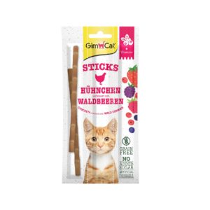 GimCat - Superfood Duo-Sticks mit Hühnchen & Waldbeerengeschmack 3 Stück