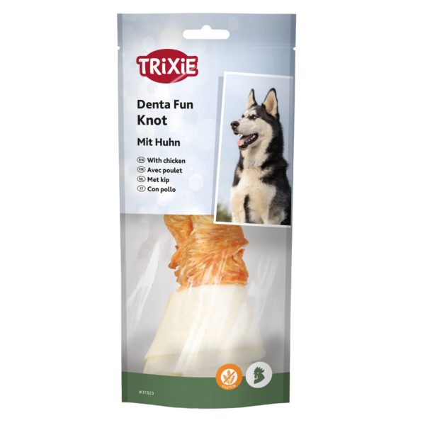 Trixie Denta Fun Knotted Chewing Bone Chicken, verpackt