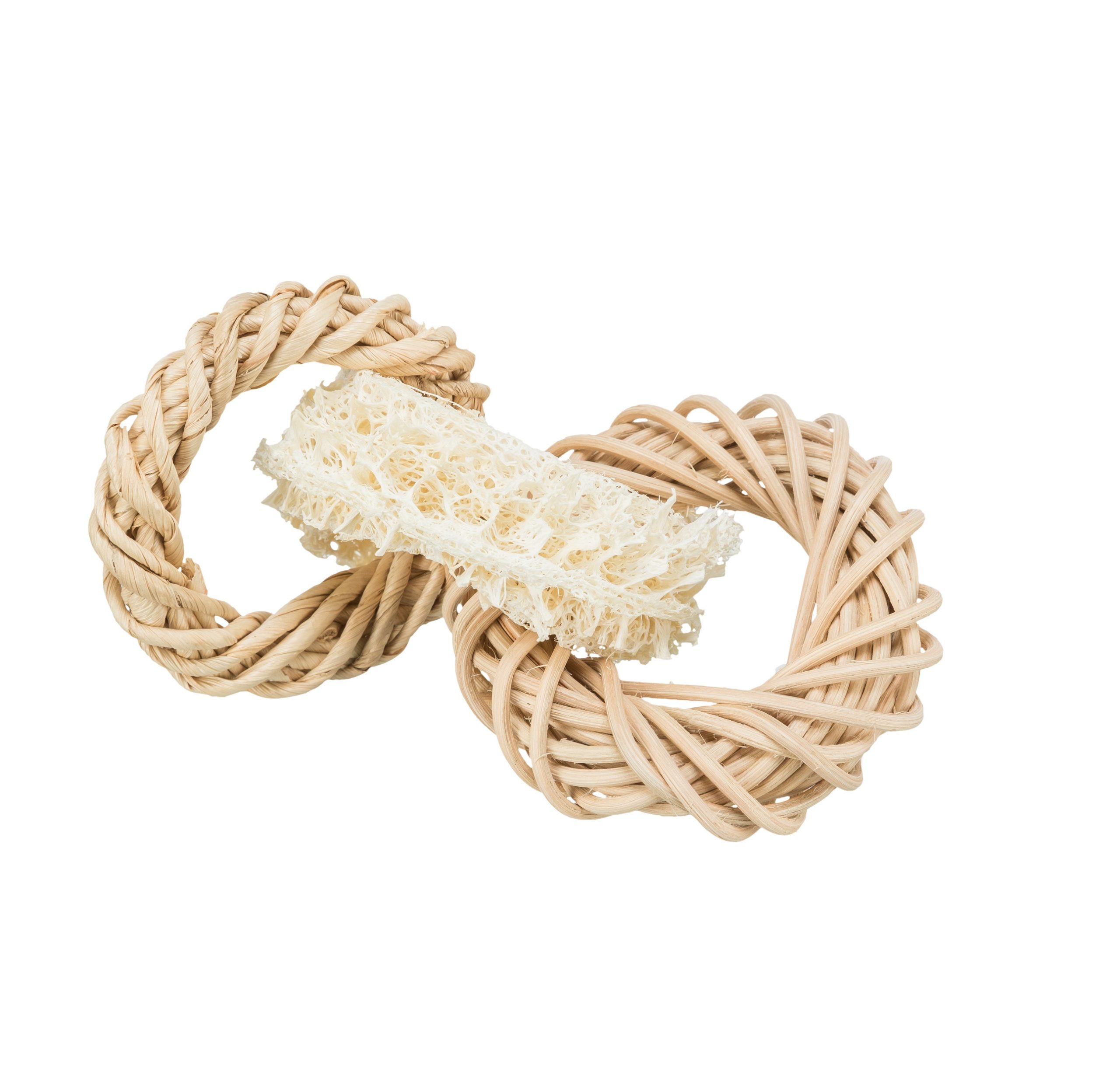 Trixie Luffaring mit Rattan- und Maisblatt Ring