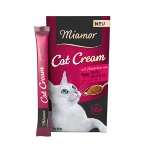 Miamor Cat Snack Cream Rind & Gemüse 5 x15g Portionsbeutel / 75g