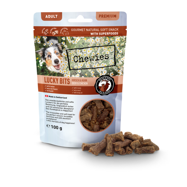 Chewies LUCKY BITS Hirsch & Huhn Adult 100g – Bild 3