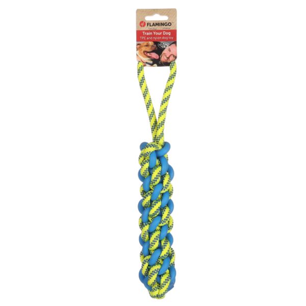 Flamingo Spielzeug Tofla Stick Zerrseil blau & gelb – Bild 2