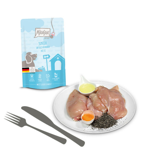 Mjamjam - Quetschie - Junior saftiges Hühnchen mit Ei 125g – Bild 2