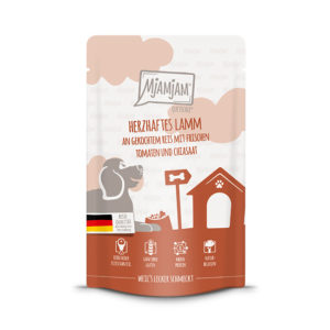 Mjamjam - Quetschie - herzhaftes Lamm an gekochtem Reis mit frischen Tomaten und Chiasaat 125g