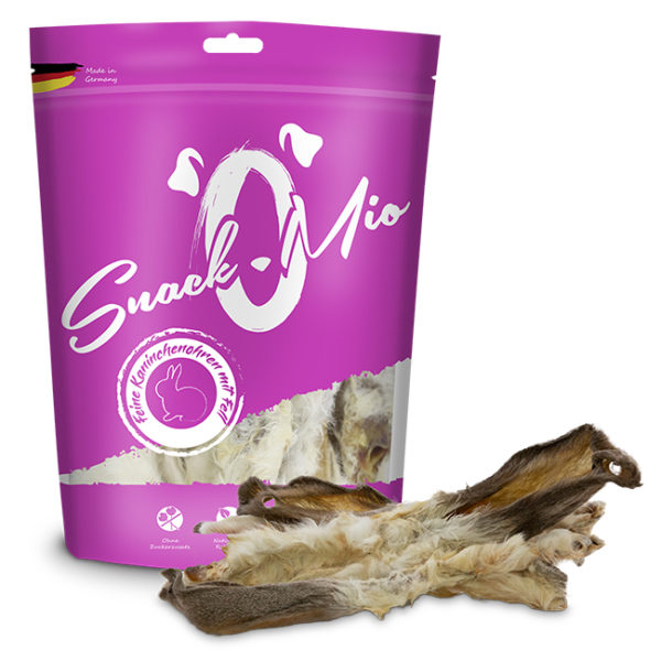 Snack-O-Mio - Feine Kaninchenohren mit Fell 15Stück / ca. 235g – Bild 2
