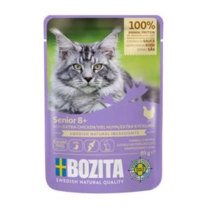 Bozita Cat Senior 8+ Häppchen in Sauce mit viel Huhn 85gP