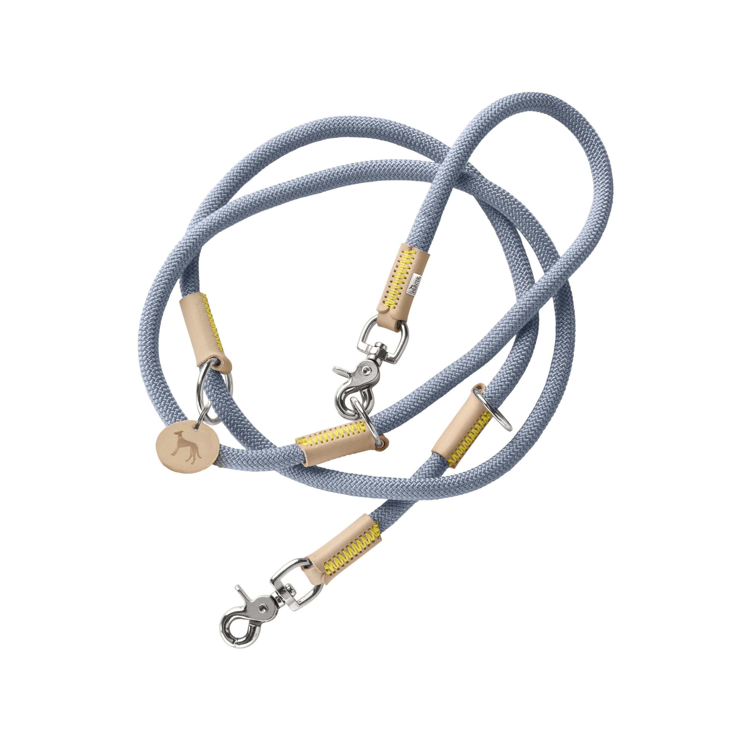 Hunter Verstellbare Führleine Malia 10/200, taubenblau/natur