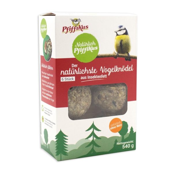 Natürlich Pfiffikus Vogelknödel mit Insektenfett ohne Netz