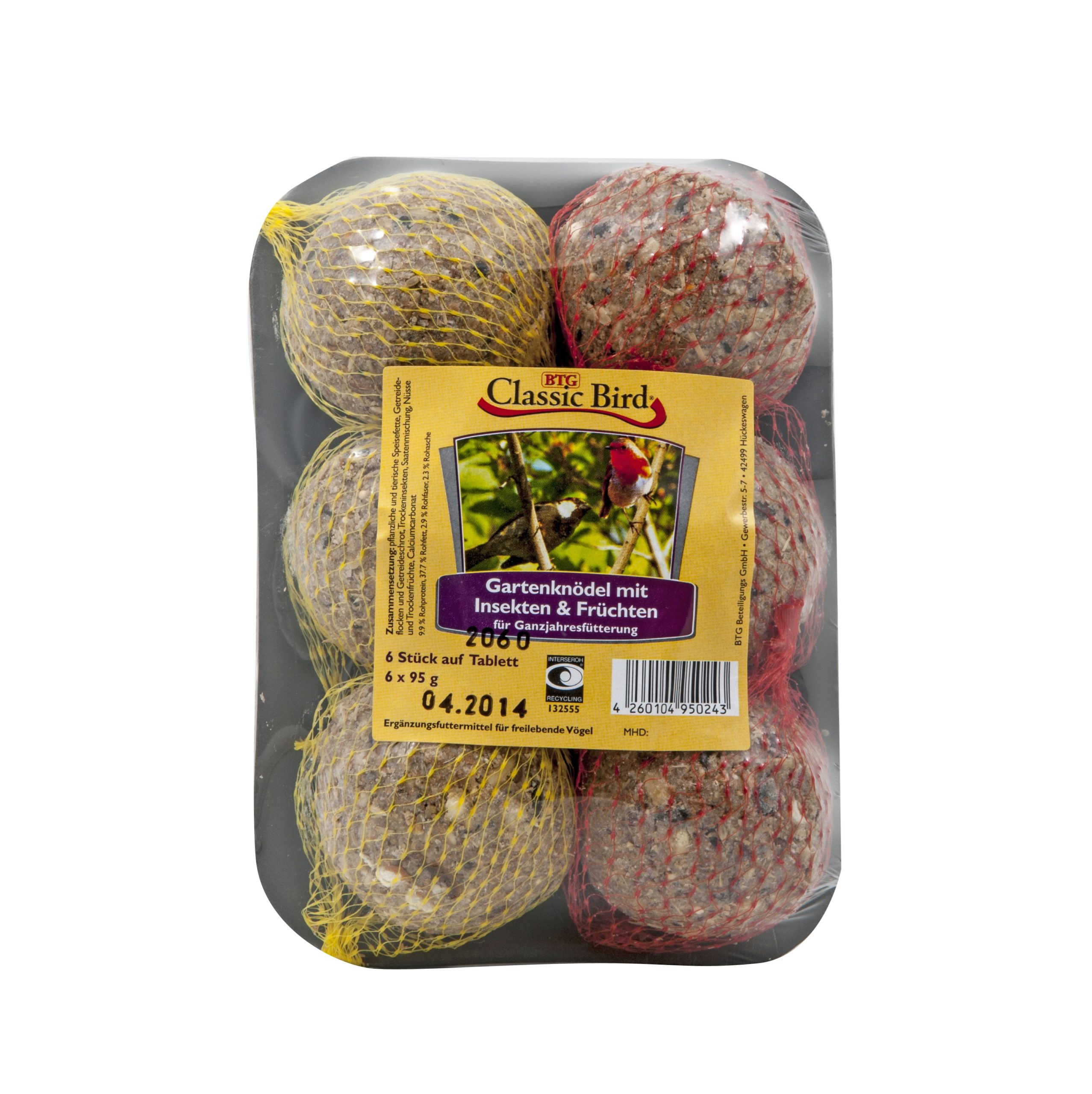 BTG Classic Bird Gartenknödel Insekten+Früchte 6 x 95g