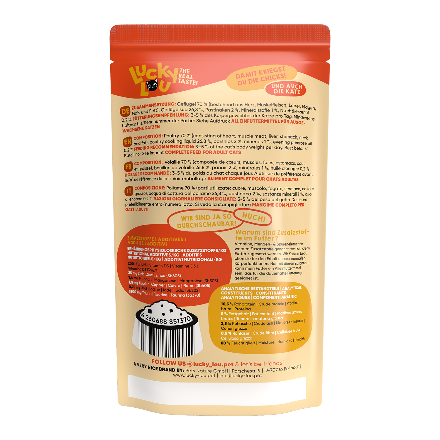 Lucky Lou Lifestage Adult Geflügel Frischebeutel/Pouch – Bild 3