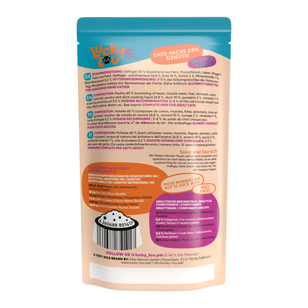 Lucky Lou Lifestage Adult Geflügel & Ente Frischebeutel/Pouch – Bild 4