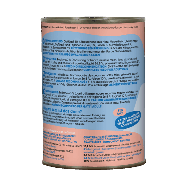 Lucky Lou Lifestage Adult Geflügel & Fasan Dose – Bild 3