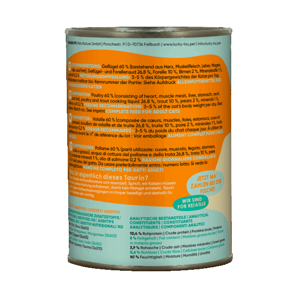 Lucky Lou Lifestage Adult Geflügel & Forelle Dose – Bild 3