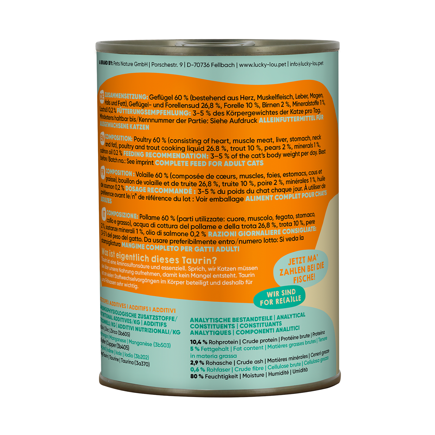 Lucky Lou Lifestage Adult Geflügel & Forelle Dose – Bild 3