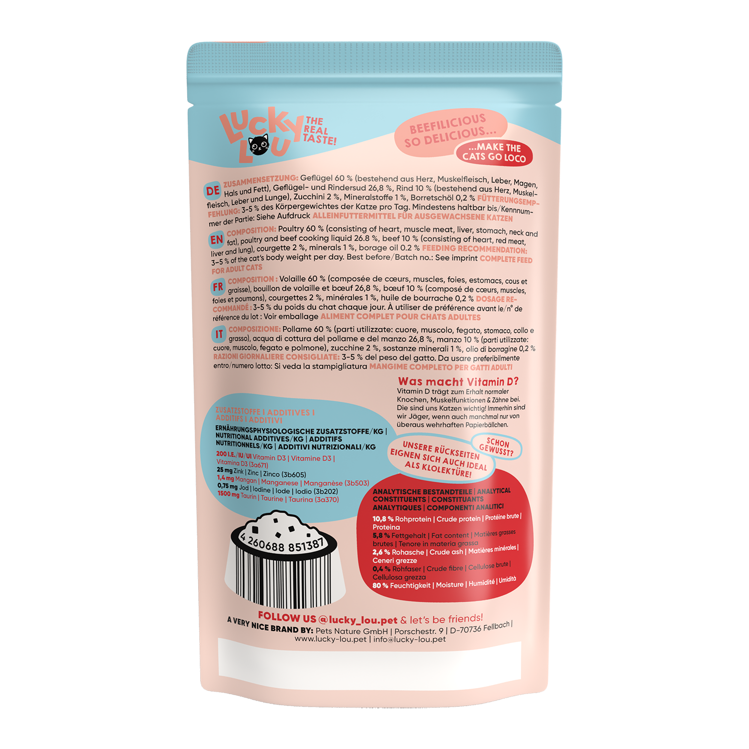 Lucky Lou Lifestage Adult Geflügel & Rind Pouch/Frischebeutel – Bild 4