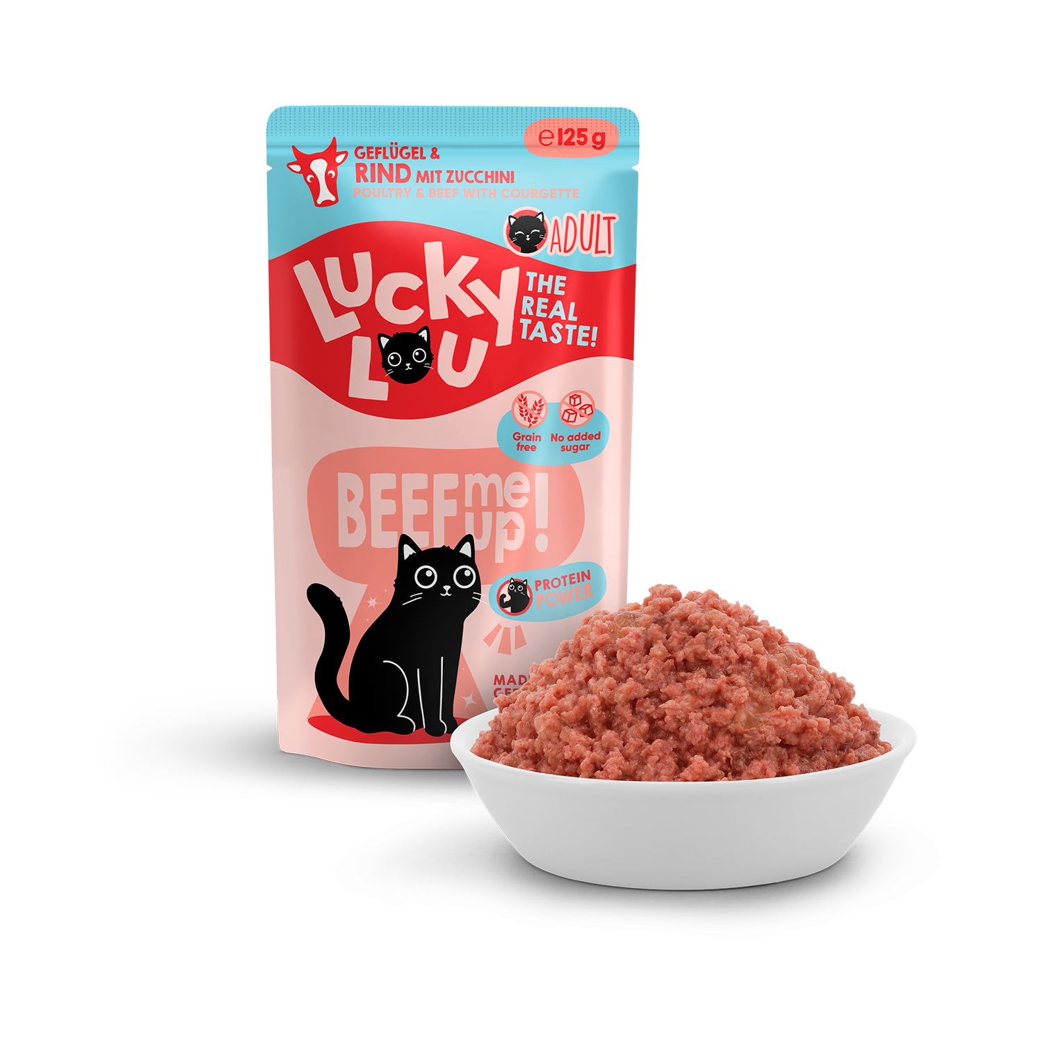 Lucky Lou Lifestage Adult Geflügel & Rind Pouch/Frischebeutel – Bild 2