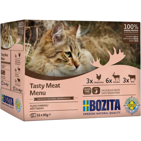 Bozita Cat MultiPack Hühnerleber, Rentier und Rind12x85g Pouch