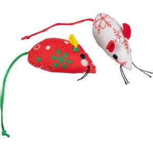 Trixie Xmas Maus, 2 Stück, Stoff, 7cm