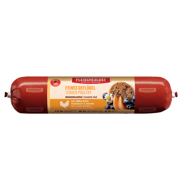 Fleischeslust - Feines Geflügel mit Süßkartoffel, Heidelbeere & Kamille 400g