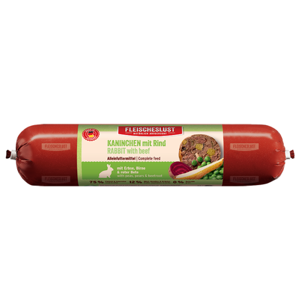 Fleischeslust - Kaninchen mit Rind, Erbse, Birne &roter Beete 400g