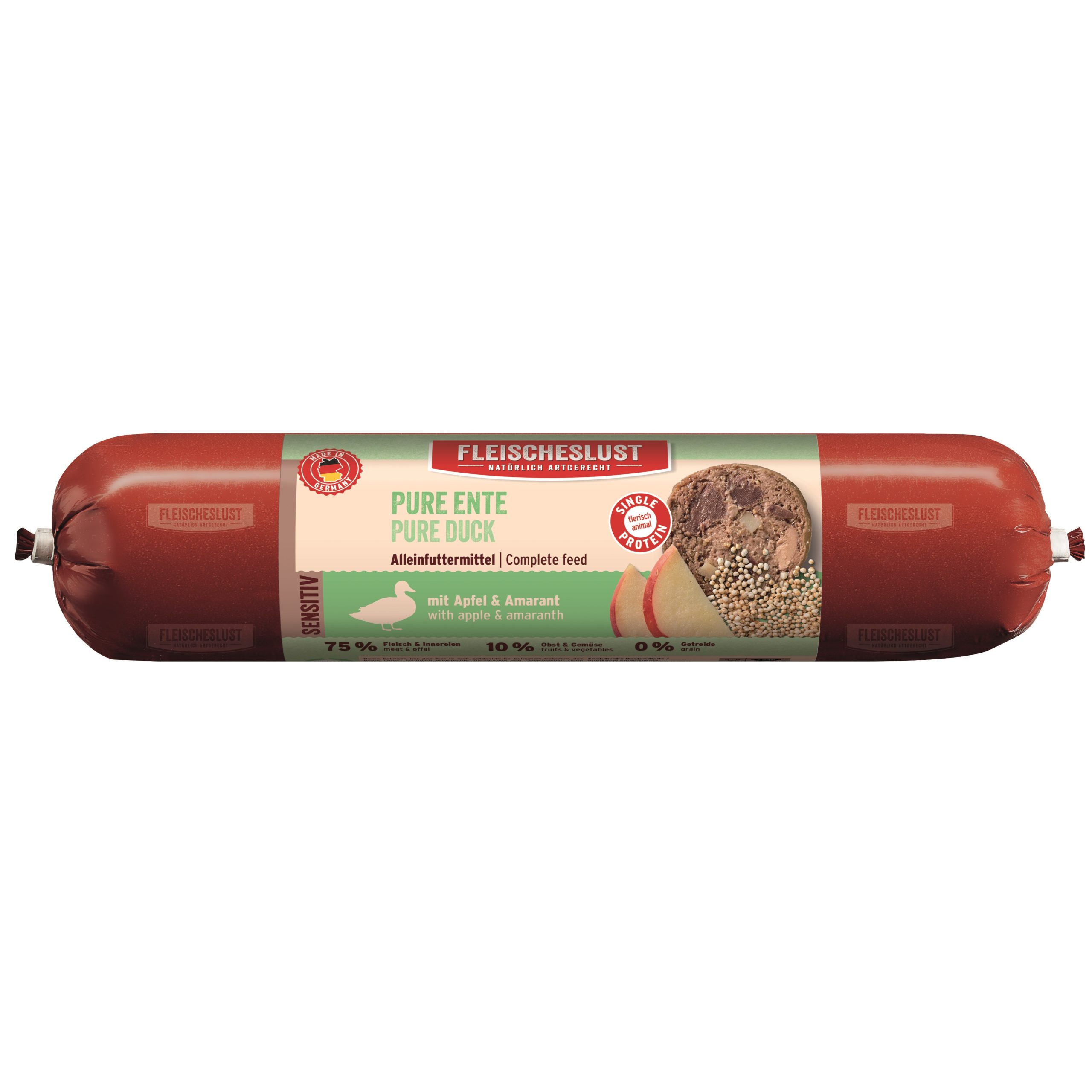 Fleischeslust - Pure Ente mit Apfel & Amaranth 400g