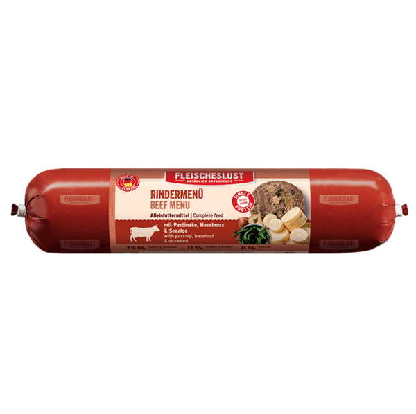 Fleischeslust - Rindermenü mit Pastinake, Haselnuss & Seealge 400g