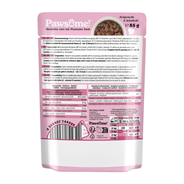 Pawsome! Kitten Pute 85g in Sauce – Bild 3