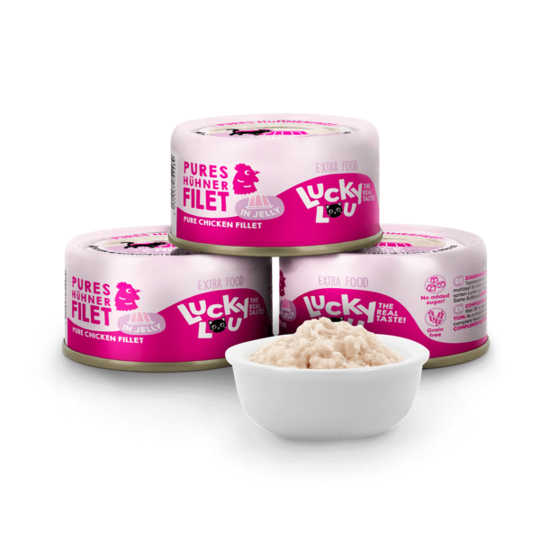 Lucky Lou Extrafood Hühnerfilet in Gelee 70g Dose – Bild 2