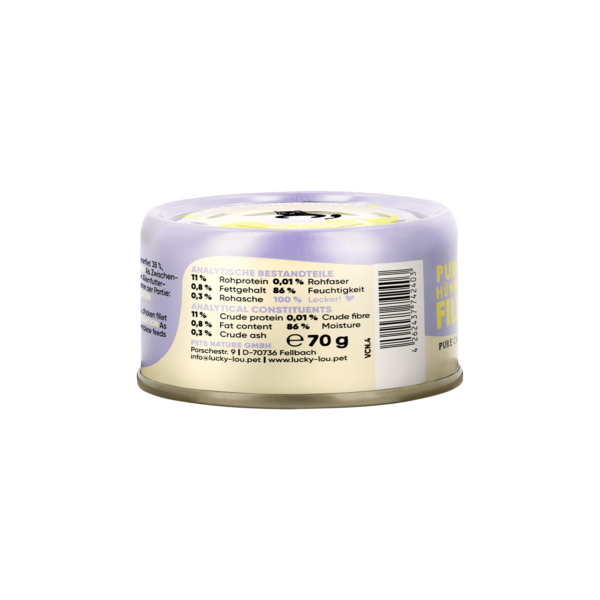 Lucky Lou Extrafood Hühnerfilet in Sud 70g Dose – Bild 5