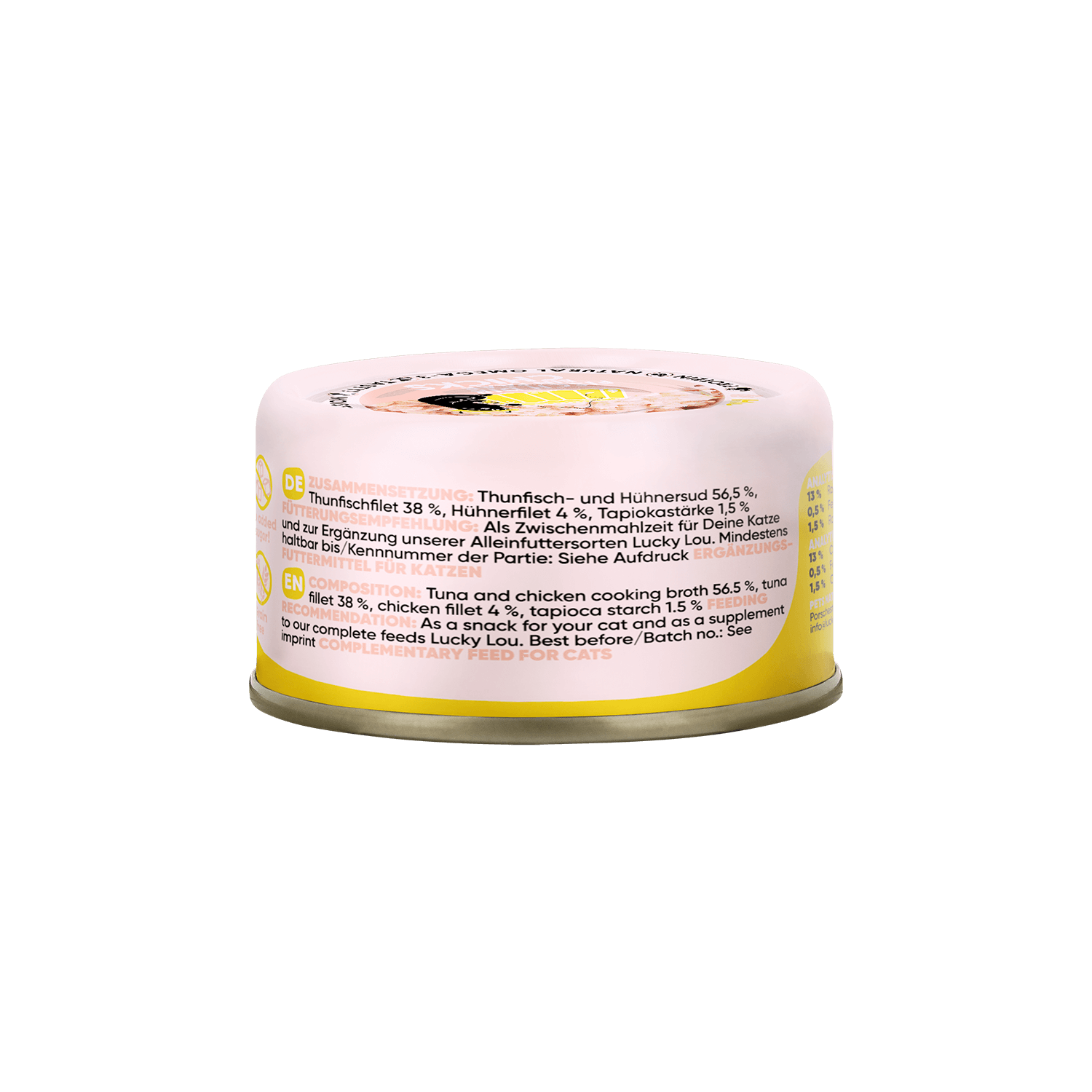 Lucky Lou Extrafood Thunfisch- & Hühnerfilet in Gelee 70g Dose – Bild 4