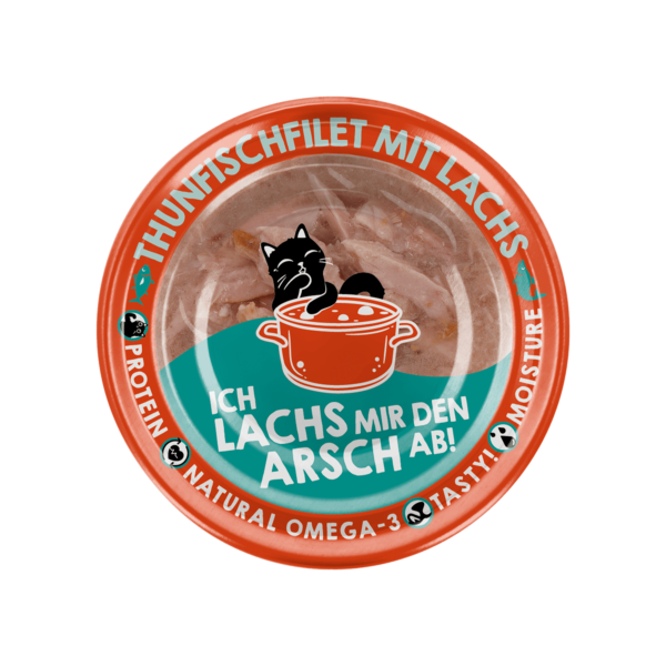 Lucky Lou Extrafood Thunfisch & Lachs in Sud 70g Dose – Bild 3