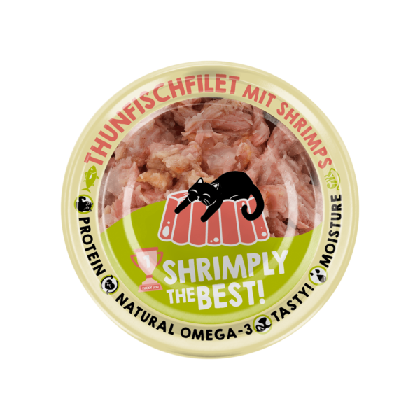 Lucky Lou Extrafood Thunfisch & Shrimps in Gelee 70g Dose – Bild 3