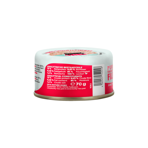 Lucky Lou Extrafood Thunfischfilet in Gelee 70g Dose – Bild 5