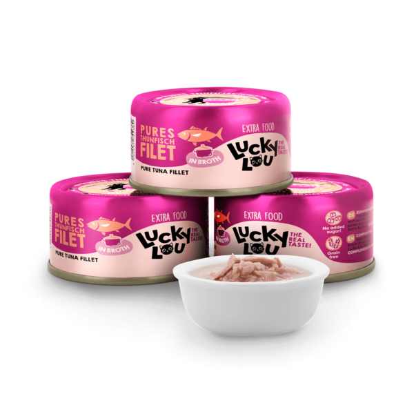 Lucky Lou Extrafood Thunfischfilet in Sud 70g Dose – Bild 2