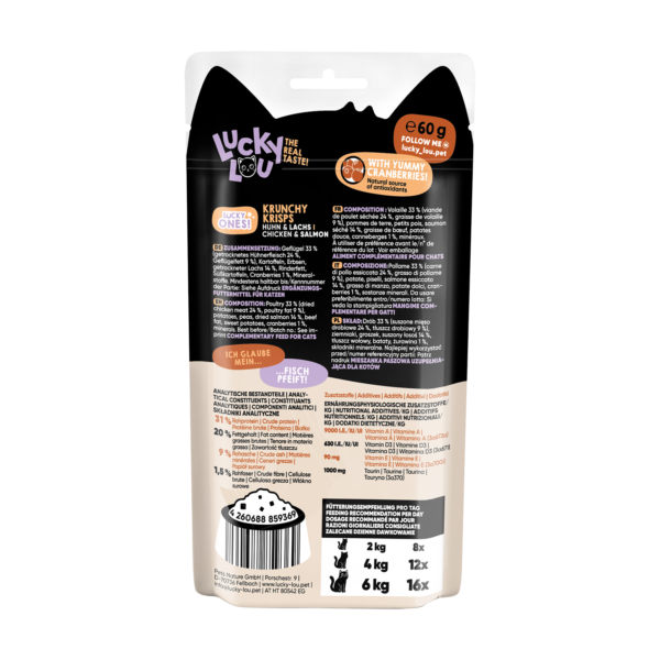 Lucky Lou Krunchy Krisps Huhn & Lachs 60g – Bild 3