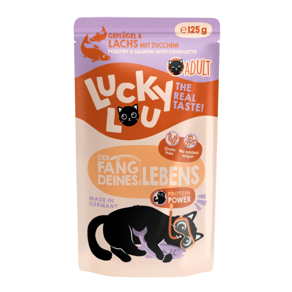 Lucky Lou Lifestage Adult Geflügel & Lachs Pouch/Frischebeutel