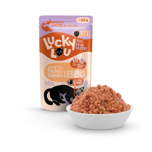 Lucky Lou Lifestage Adult Geflügel & Lachs Pouch/Frischebeutel – Bild 2