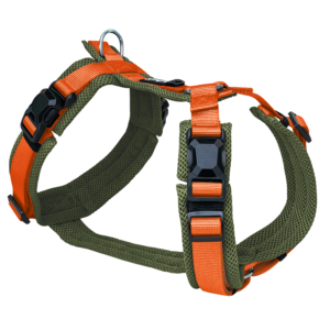 Petlando Magnetech Y-Comfort Geschirr - Farbe: olive/orange