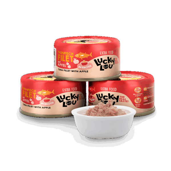 Lucky Lou Extra Food Thunfisch mit Apfel in Sud 70g Dose – Bild 4