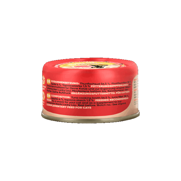 Lucky Lou Extra Food Thunfisch mit Apfel in Sud 70g Dose – Bild 2