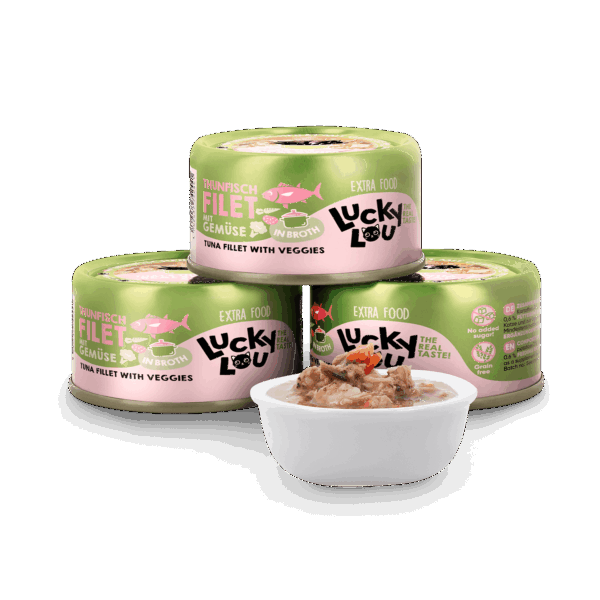 Lucky Lou Extra Food Thunfisch mit Gemüse in Sud 70g Dose – Bild 5