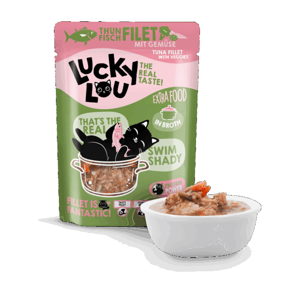 Lucky Lou Extra Food Thunfisch mit Gemüse in Sud 70g Pouch – Bild 2