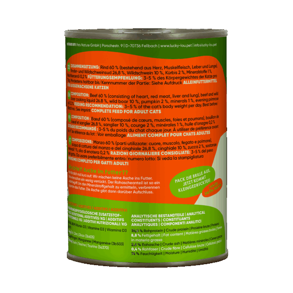 Lucky Lou Lifestage Adult Rind & Wildschwein Dose – Bild 3