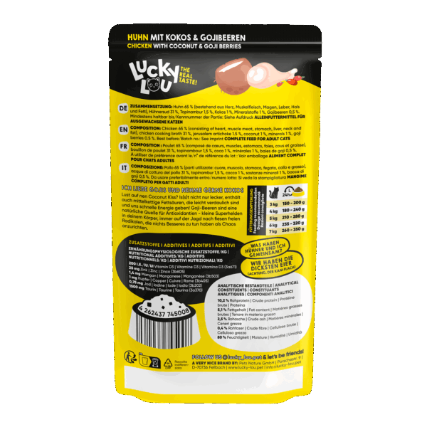 Lucky Lou® SuperMono Huhn 125g Pouch/Frischebeutel – Bild 3