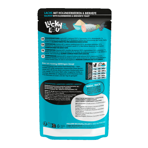 Lucky Lou® SuperMono Lachs 125g Pouch/Frischebeutel – Bild 2
