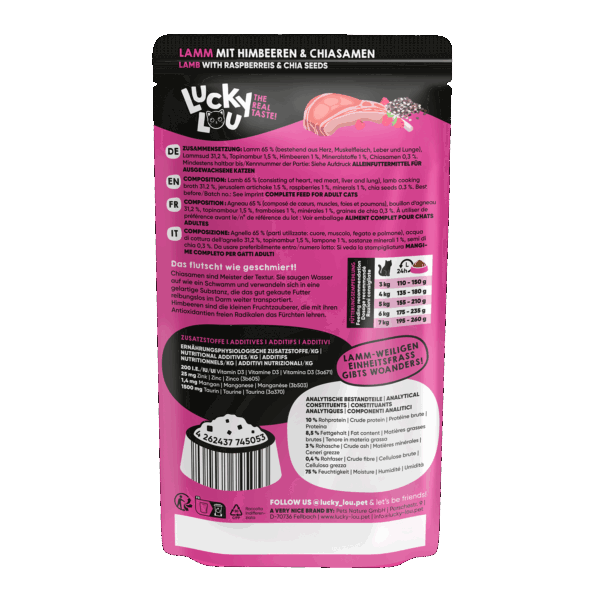Lucky Lou® SuperMono Lamm 125g Pouch/Frischebeutel – Bild 3